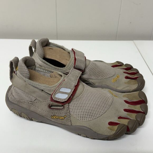 Vibram Fivefingers W4423 Gray Red Barefoot Running Shoes Women 36 GUC - Picture 4 of 12